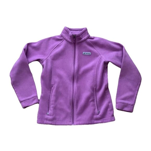 Columbia Youth Girls Fleece Zip Up Jacket Size Large 14/16 Violet Purple Lilac - Picture 1 of 11
